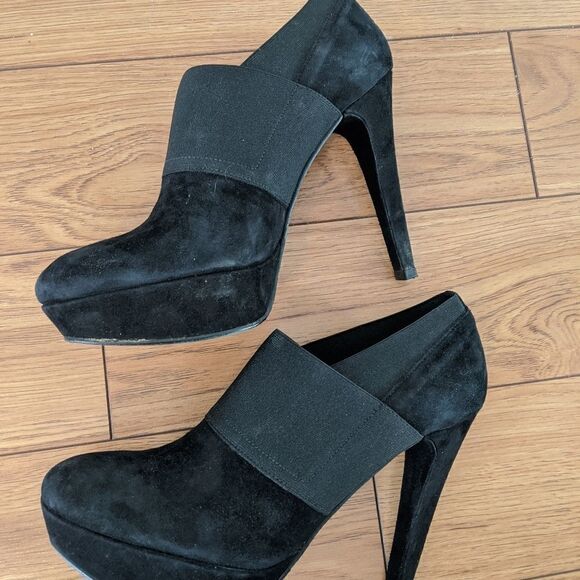 STUART Weitzman black suede high stiletto heels shoes - Picture 4 of 9